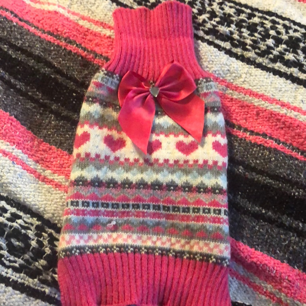 Extra small pink dog sweater